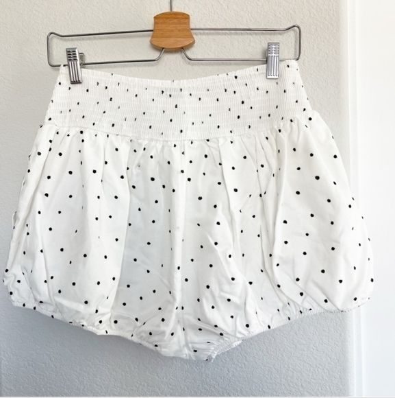 Anthropologie Maeve Smocked Bloomer Shorts White Black Polka Dots NWT - Picture 4 of 6
